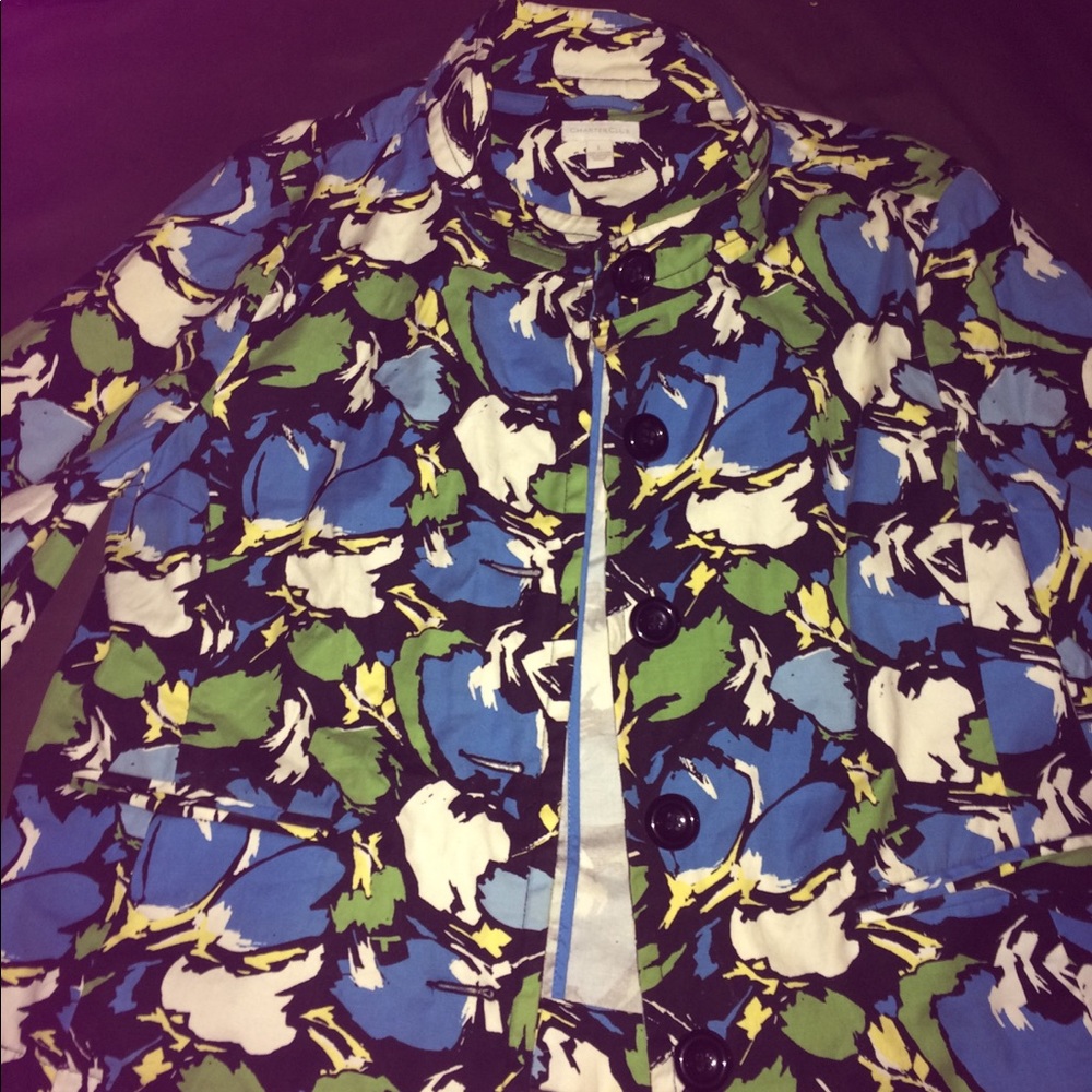 Charter Club Jacket with 👁 Catching Floral Detail